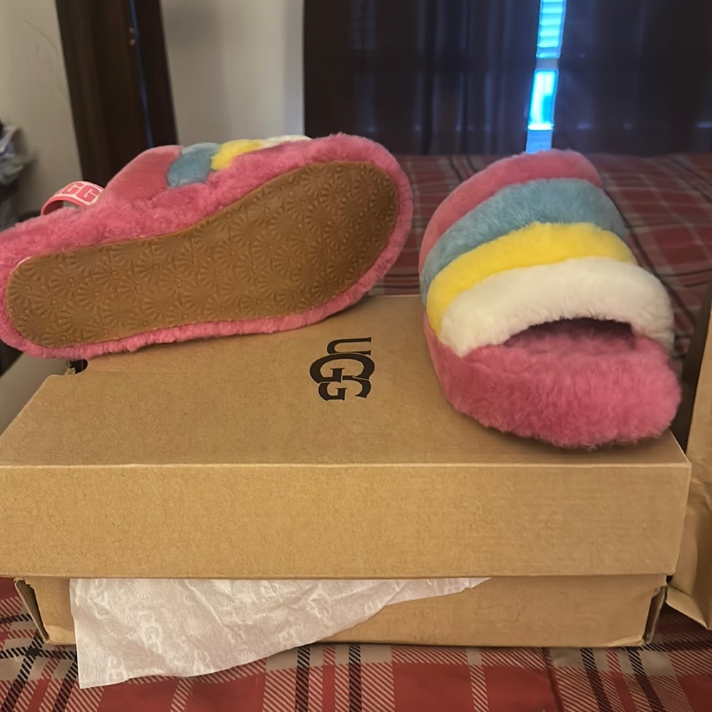 Brand new multi color UGG slippers for kid